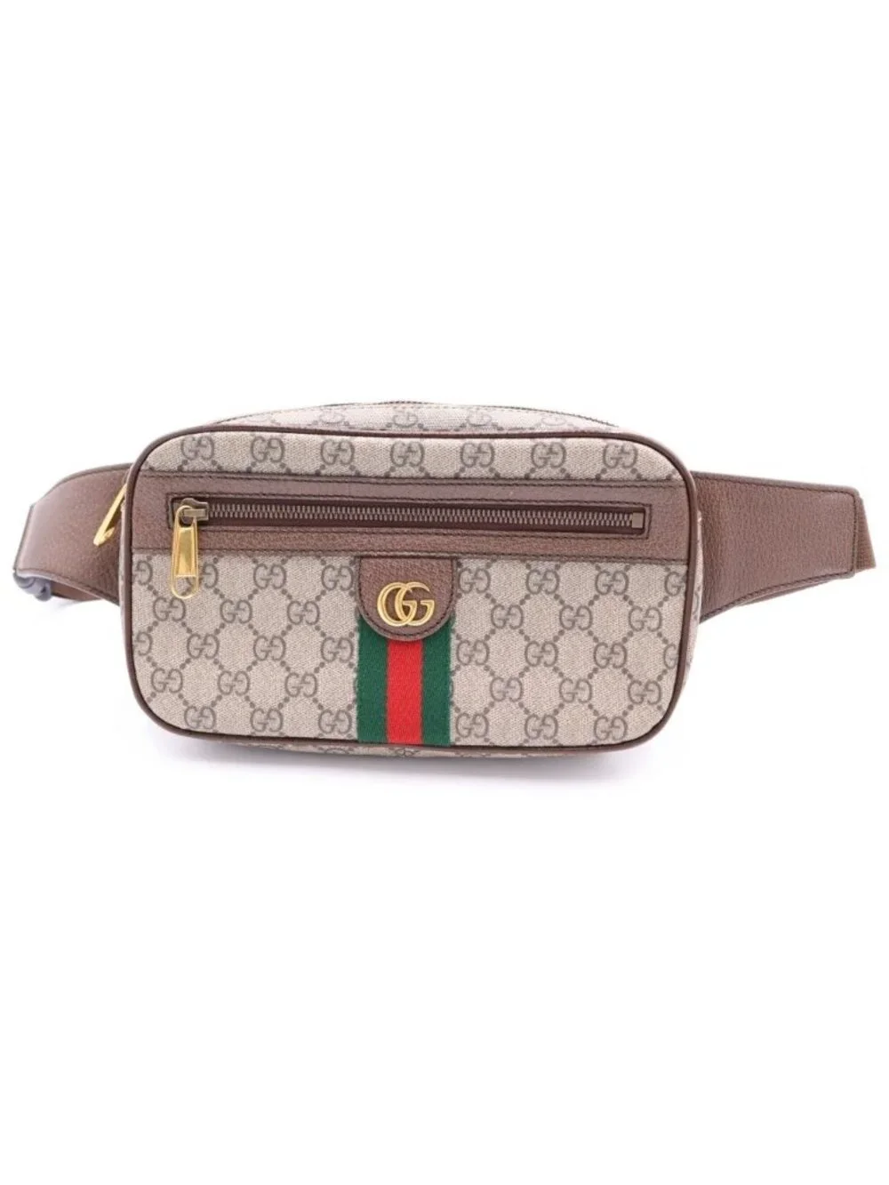 Gucci GG Supreme Ophidia Belt Waist Bag Brown